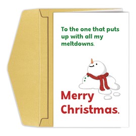 Hilarious Christmas Card for Him Her, Sweet Christmas Card for Boyfriend Husband, Funny Snowman Card, Thank You Holiday Card for Bestie