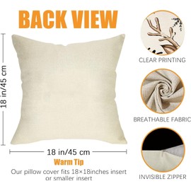 VITEVER Holly Pine Cones Tree Christmas Cushion Covers Set of 4 45 x 45 cm Cushion Covers Winter Holiday Decorative Cushion Cover Couch Living Room Decoration