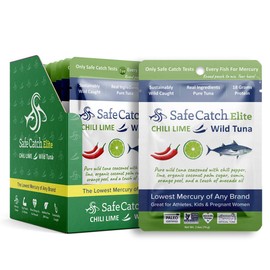 Safe Catch Elite Lowest Mercury Wild-Caught Tuna Pouch Chili Lime Seasoned Fish, Gluten-Free, Paleo, Non-GMO, High Protein Food, 2.6oz Packets, Pack of 12