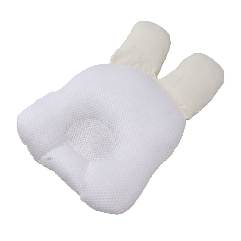 Baby Pillow Recessed Rabbit Ear Shaped 21.5cm Width Soft Breathable