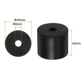HARFINGTON 4pcs Rubber Spacer 1.57 Inch OD 0.3 Inch ID 1.57 Inch Thick Neoprene Round Anti Vibration Isolation Pads Isolator Rubber Washers Bushings for Home Cars Boat Accessories, Black