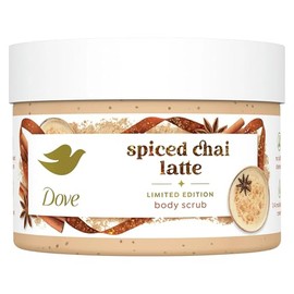 Dove Exfoliante corporal – Chai Latte especiado, exfoliante profundamente nutritivo con ¼ de crema hidratante, 10.5 onzas