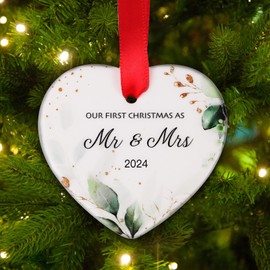 Mr and Mrs Gifts for Couples Wedding Gifts for Couples 2024 First Christmas Married Ornament Couple Gift Our First Christmas as Mr and Mrs 2024