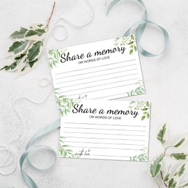 Leseogye 50Pcs Share a Memory Card, Funeral Memorial Cards, Memory Book Cards for Retirement, Memorial, Anniversary, Graduation, Birthday, Bridal Shower Game