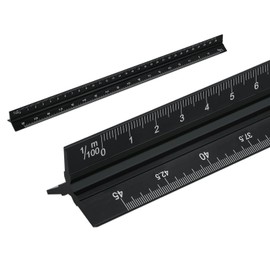 Metric Scale Ruler 1:150 1:100 1:75 1:50 1:25 1:20 30 Centimeter Aluminum Architect Ruler Accurately Marked Triangle Ruler for Architectural Engineering, Painting, Education and Learning
