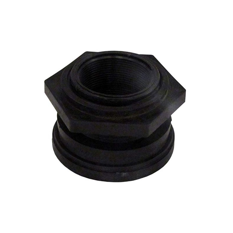 1-1/4" NPT Polypropylene Bulkhead Fitting with Viton Gasket