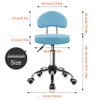 KKTONER Rolling Stool with Mid Back Height Adjustable Chair PU