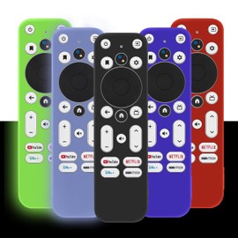 5 fundas protectoras de silicona para mando a distancia Onn Android TV 4K UHD Stick TV Box Remote 100024646 100026240, para mando a distancia Onn Voice a prueba de golpes con bucle (5 colores)