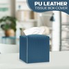 Azormi Tissue Box Cover, PU Leather Square Tissue Box Holder