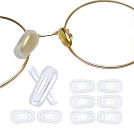 5 Pairs Slip-on Nose Pads Covers,Soft Silicone Eyeglasses Nosepads Anti-Slip Glasses Nose Piece,Eyewear Protective Covers Eye Pads for Glasses Sunglasses(5Pairs,White, S Size)