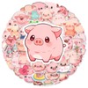 Pink Pig Stickers 50 Pcs Kawaii Cartoon Pink Piggy Sticker