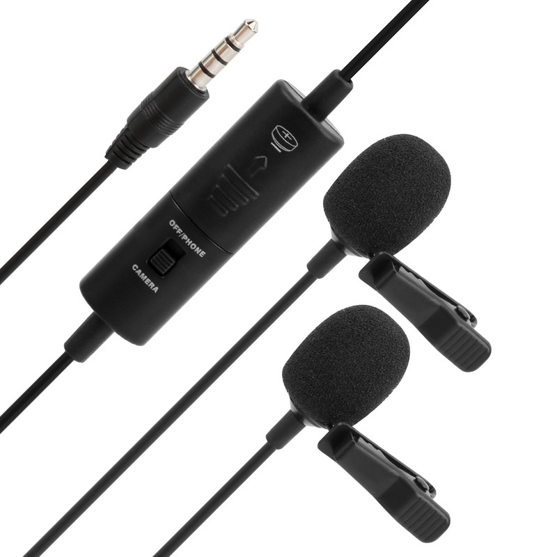 Lavalier Microphone Deep Noise Reduction Clip On Lapel Mic for
