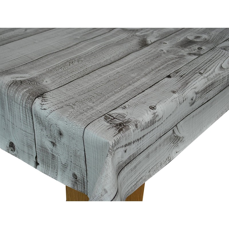 Karina Home Grey Wood Effect Plank PVC Wipe Clean Tablecloth