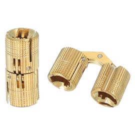 MECCANIXITY Brass Hidden Cylinder Hinges 14 mm Invisible Concealed Cylindrical Hinge 180 Degree Folding Support Small Hinge for DIY Crafts Jewelry Boxes Wooden Box Pack of 2