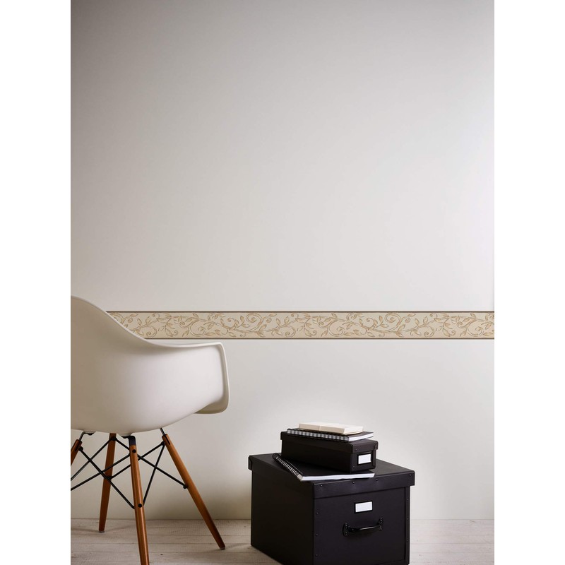 A.S. Création 203045 2030-45 Cappuccino Border Floral 5.00 m x