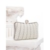 Zweig & Ewigkeit Elegant Silver Pearl Rhinestone Clutch Bag, White