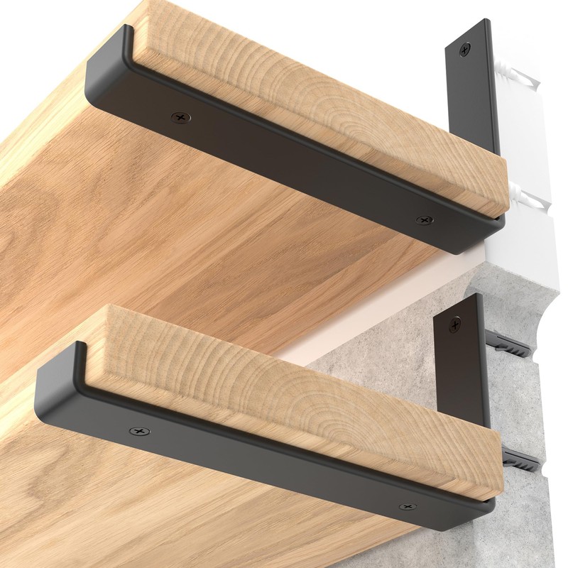 LEOPO 12 inch Shelf Brackets 6-Pack ,1/5 inch Thick Heavy