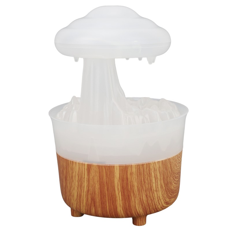 Rain Cloud Humidifier 7 Colors Light Remote Control Wood Grain
