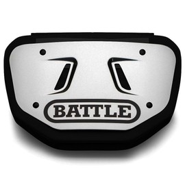 Battle Sports - Placa trasera cromada para hueso, placa trasera, protector trasero inferior, carcasa exterior dura y espuma contorneada, equipo de fútbol de protección de alto impacto