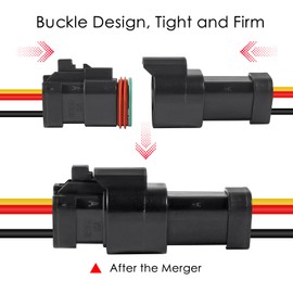 5Pcs 3 Pin DT Connector Car Electric Plug Connector Wire Harness Auto Waterproof Male Female Automotive Electrical Connector Auto Plug with 3 Wire for Car Truck Boat