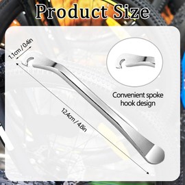 WADY 3Pcs Bike Tire Lever,Bike Tire Levers,Premium Bicycle Tire Lever Tyre Spoon Iron Changing Tool,Bike Tire Levers Premium Stainless Steel Levers to Repair Bike Tube,Best Tire Changing Tool (silver)