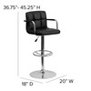 Flash Furniture Black Quilted Vinyl Barstool, 1 Pack
