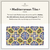 Casablanca Market MT032 Mediterranean Ceramic Malta Decorative Tile, Blue/Yellow