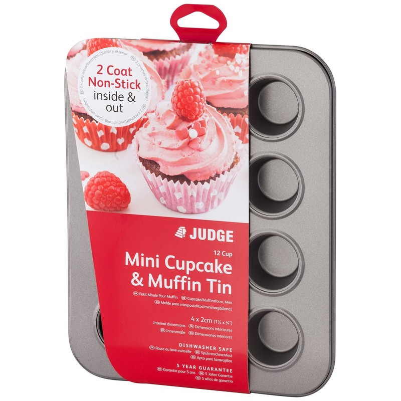 Judge JB14 Non-Stick Mini Cupcake or Muffin Tin with 12