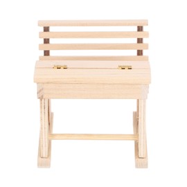 1:12 Dollhouse Miniature School Desk Tiny Birch Wood Classroom Desk Chair for Child Room Library School Doll House