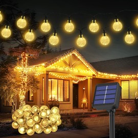 Aofonchy Solar Fairy Lights Outdoor, 12M/ 39Ft 100 LEDs Waterproof Crystal Ball Fairy Lights 8 Modes Solar Garden Lights, Solar Globe String Lights for Patio Garden Wedding Christmas Party