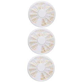 Housoutil 3pcs Nail Art Metal Rivet Nail Art Design Decorations for Women Mixed Shapes for Salon Home Use Creative