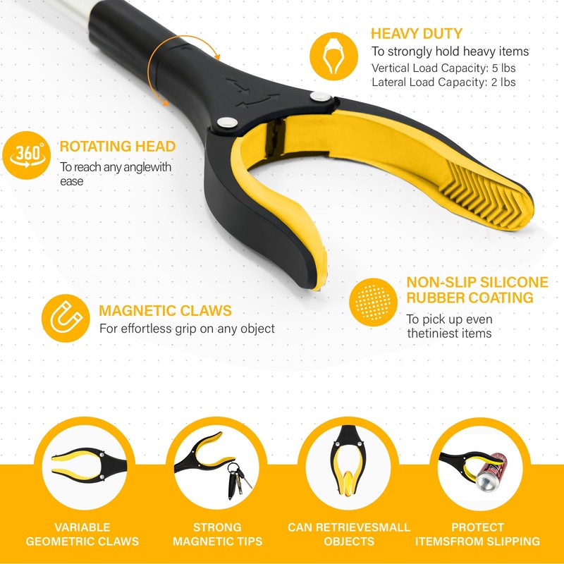 Grabber Reacher Tool -2 Pack 32” Reacher Grabber Tool with