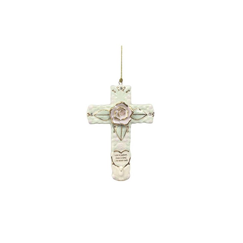 BANBERRY DESIGNS Inspirational Cross - Porcelain with Message Printed on