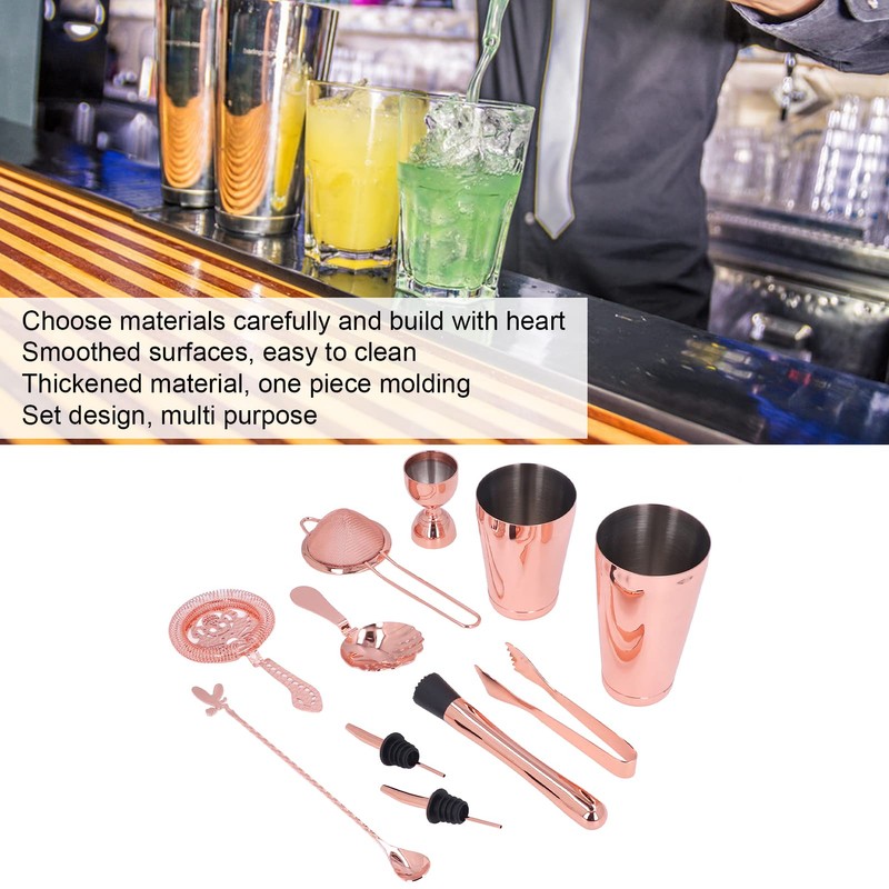 Lybunair 11 PCS Spotless Steel Cocktail Making Set, Complete Mixing