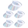 5 Pack Womens Visor Sun Hat Golf Cap Iridescent Reflective