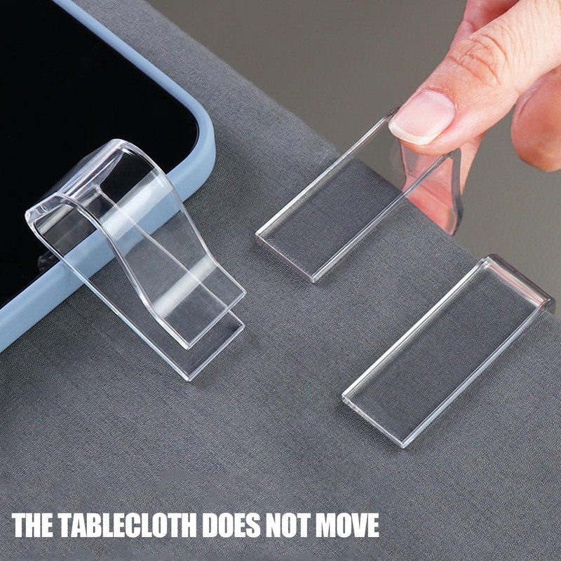 Clear Tablecloth Clips – 4-Pack Non-Slip Table Cover Holders –
