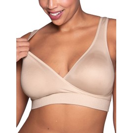 Vanity Fair Women's Maternity Nursing Breastfeeding: Wireless Pullover Lounge Sleep Bra, Available in Multipacks, Neutral, Small
