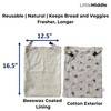 2 XL Beeswax Bread Bags for Homemade Bread, Reusable Cotton