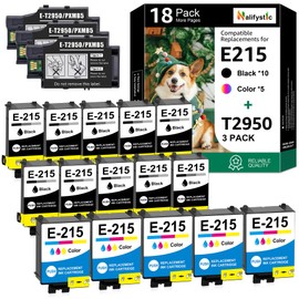 Nalifystic Remanufactured T215 Ink Cartridges 15 Pack Replacements and 3 Pack Maintenance Box Remanufactured T2950 Combo Pack for WF-100, WF-110, EC-110 Printers