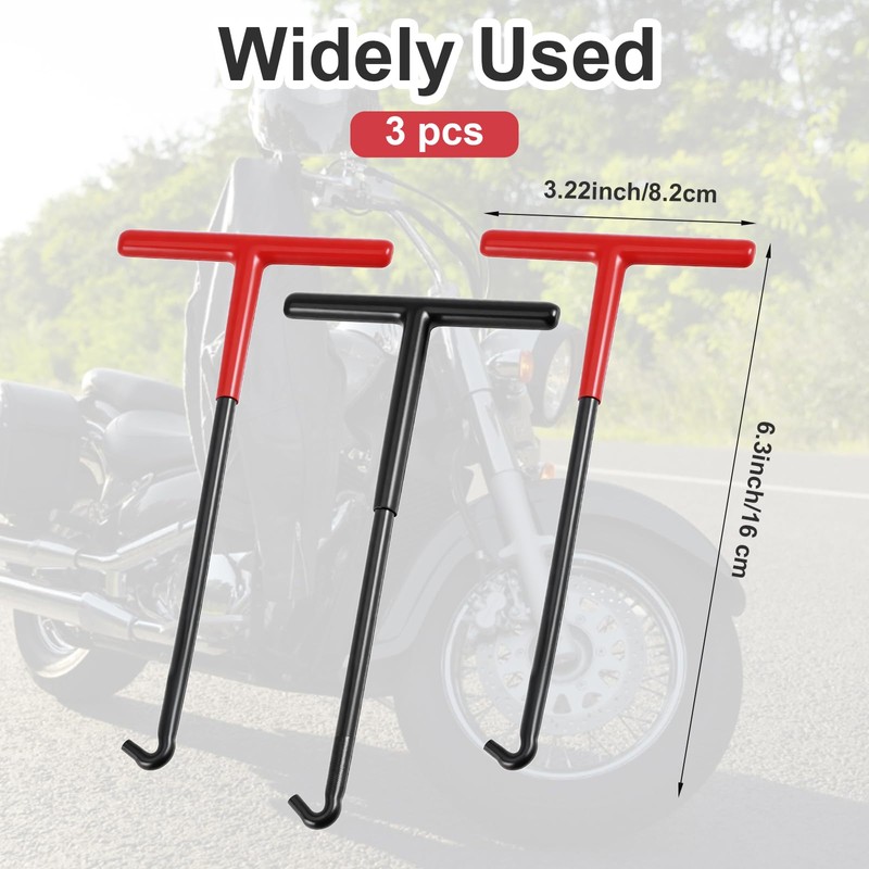 3 Pcs Brake Spring Hook Puller Tool T Shaped Handle