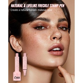 Freckle Stamp, Natural Realistic Faux Freckles Pen, Long Lasting Waterproof Quick Dry Magical Fake Freckle Stamp Marker, Get Sun-kissed Stars Makeup in One Press, Makeup Gift for Women Girl -02 Medium