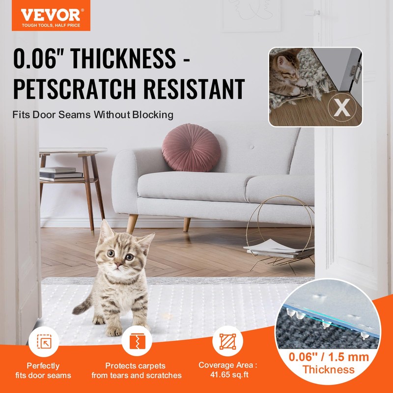 VEVOR Carpet Protector for Pets 2 Pack, 15" x 4'