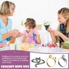 6pcs Crochet Ring for Finger Yarn Guide Adjustable, Metal Yarn