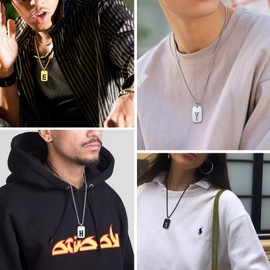 Letter Necklace Dog Tag Army Chains for Men Name Necklace Initial Necklace Black Necklace Men Jewellery Mens Necklaces