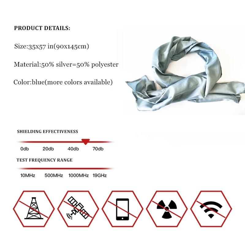 Faraday Scarf,EMF Radiation Protection Scarf-High Shielding Efficiency, Unisex. Multiple Ways
