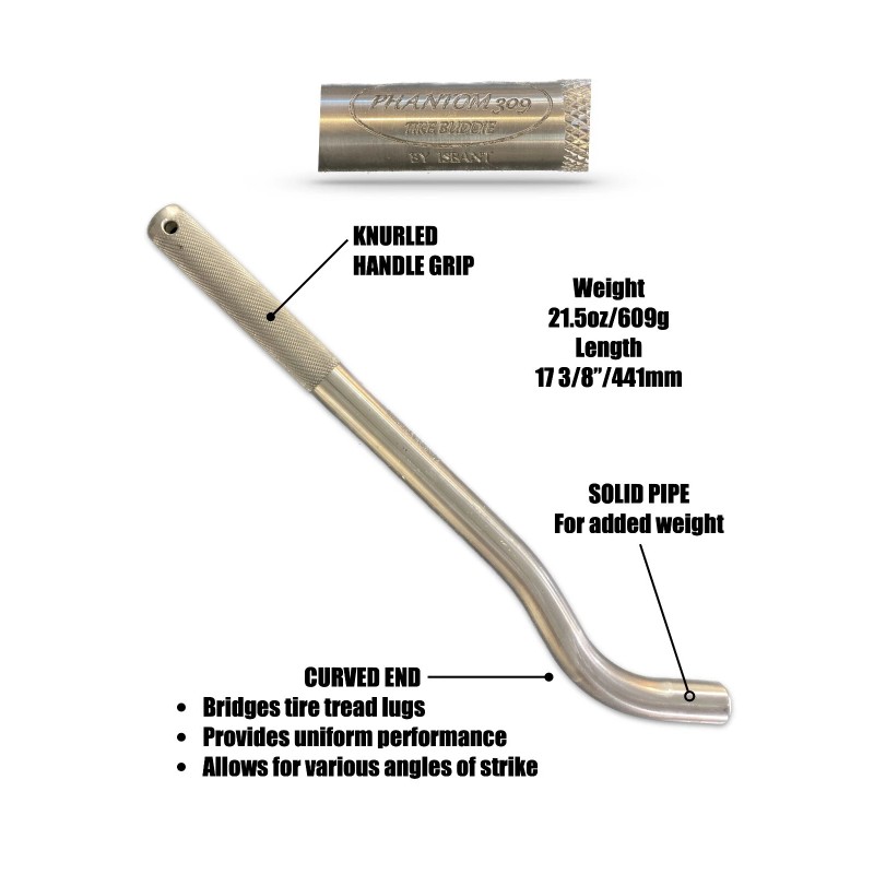 Tire Buddie Truck Tire Thumper. Solid Bar Aluminum. Tractor Trailer