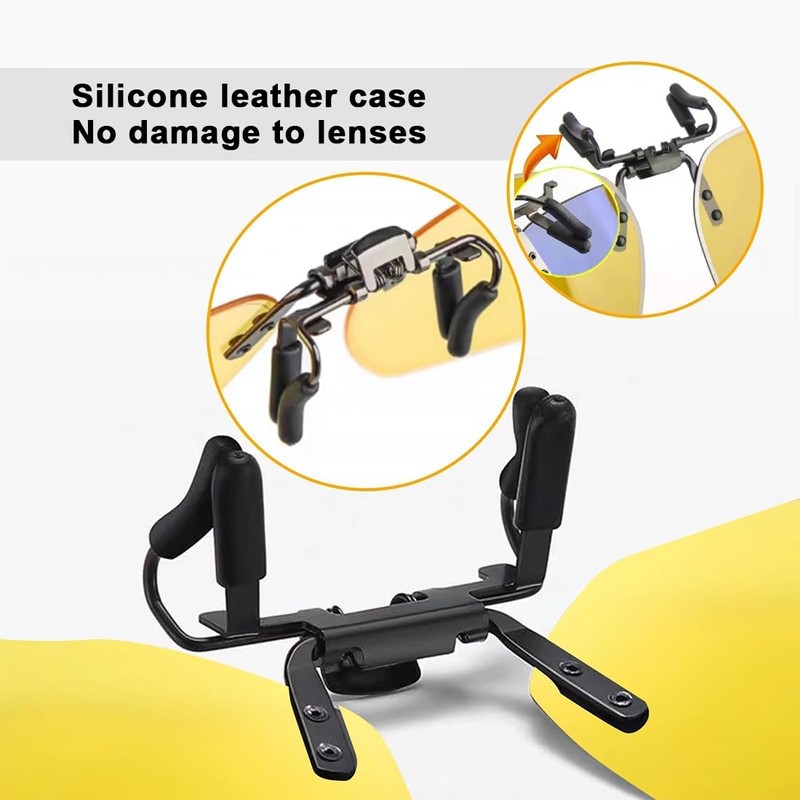 Clip-On Polarising Glasses Night Driving Glasses Yellow Anti-Glare Ultra Light