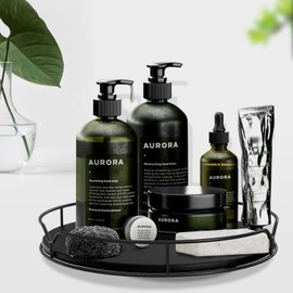 Lazy Susan Turntable Organizer for Cabinet 13 inch Black Pantry Kitchen Countertop Refrigerator Cupboard Pine Wood