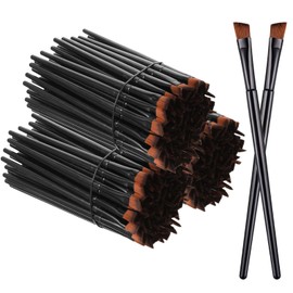 200 Pieces Disposable Angled Eyebrow Eyeliner Brushes Bulk, Flat Tapered Eye Shadow Applicator Sticks Disposable Makeup Brushes,Salon Beauty Cosmetic Make up Tool Esthetician Supplies