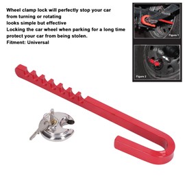 Wheel Lock, J Type Trailer Wheel Locks, Anti Theft Wheel Clamp Lock Tire Lock with 2 Keys, Universal Wheel Clamp Lock Steel Tire Lock for Car Truck RV Wheel Protection